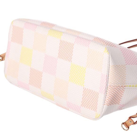 Louis Vuitton Neverfull MM Tote Giant Damier Peach Pink Beige Multi - Picture 4 of 9